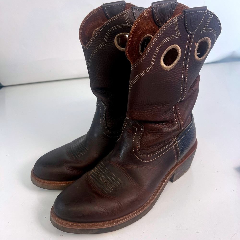 Ariat Heritage Roughstock Mens Brown Leather Western Cowboy Boots 10002277  12 D